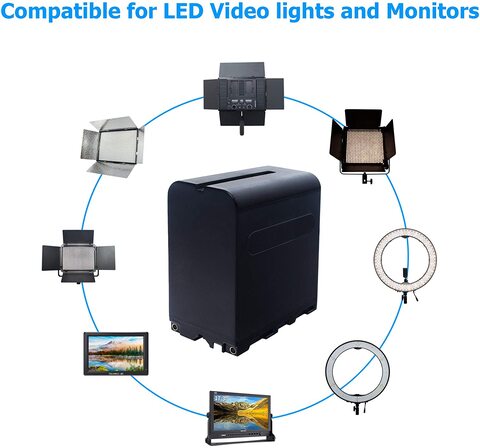 DMK Power NP-F970 (9800mAh) 8 packs batteries for LED Video Light and Monitor only (Not for Cameras)