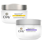 Buy Olay Natural White All-In-One Fairness Night Cream 50g With Day Cream SPF15 White 50g in UAE