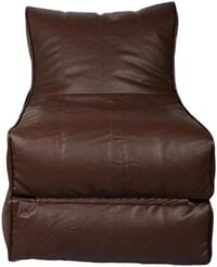 Deep Sleep Bean Bag Bed Chair Sofa Bed Leather Wallow Filp - Out Lounger Relaxing Bed Chair Relaxer Ideal For Hostels Hotel Hospitals (Brown)
