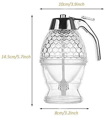 Generic Syrup Honey Dispenser, Glass With Storage Stand, 8-Ounce Capacity
