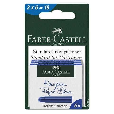 Faber-Castell Erasable Standard Ink Cartridges Royal Blue 18 PCS