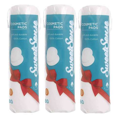 Buy Sweet Sense Cotton 80 Cosmetic Pads Pack of 3 in UAE