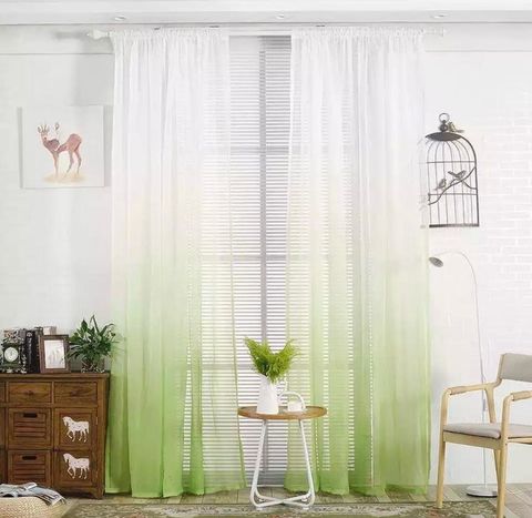 Green sheer store curtains