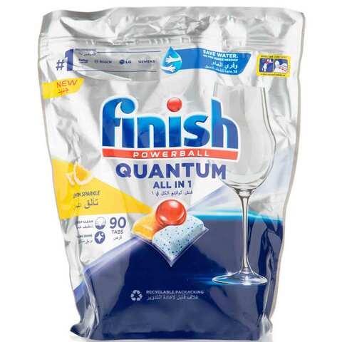 Buy Finish Powerball Quantum Lemon Sparkle Dishwasher Detergent Tablets, 50  Tablets Online in Jordan
