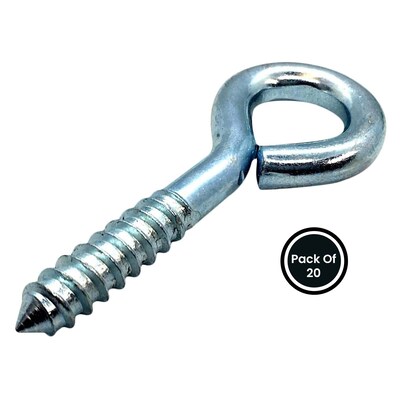 20pcs 3.2 Inch Eye Screws Heavy Duty Stainless Steel Eye Hooks Screw In For  Wood