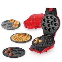 Saachi 4 In 1 Waffle/Donut/Cupcake/Cake Pop Maker NL-4M-1566-RD