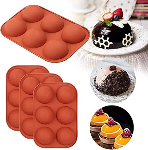 Generic Chocolate Silicone Mould Sphere, Round Baking Mold, Semi Sphere Baking Mould For Making Candy, Chocolate, Cake, Mousse, Jelly 4 Pack