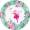 Creative Converting- Floral Fairy Sparkle Dinner Plate Foil Stamp 8pcs&lt; &gt; 8.75in&lt; &gt;Green/Pink/White&lt; &gt;