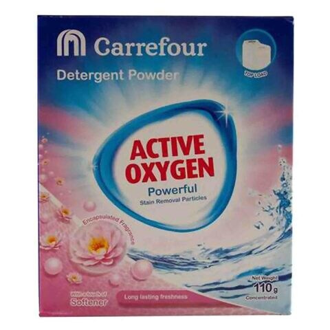 Carrefour Active Oxygen Powerful Detergent Powder With Softener Pink 110g