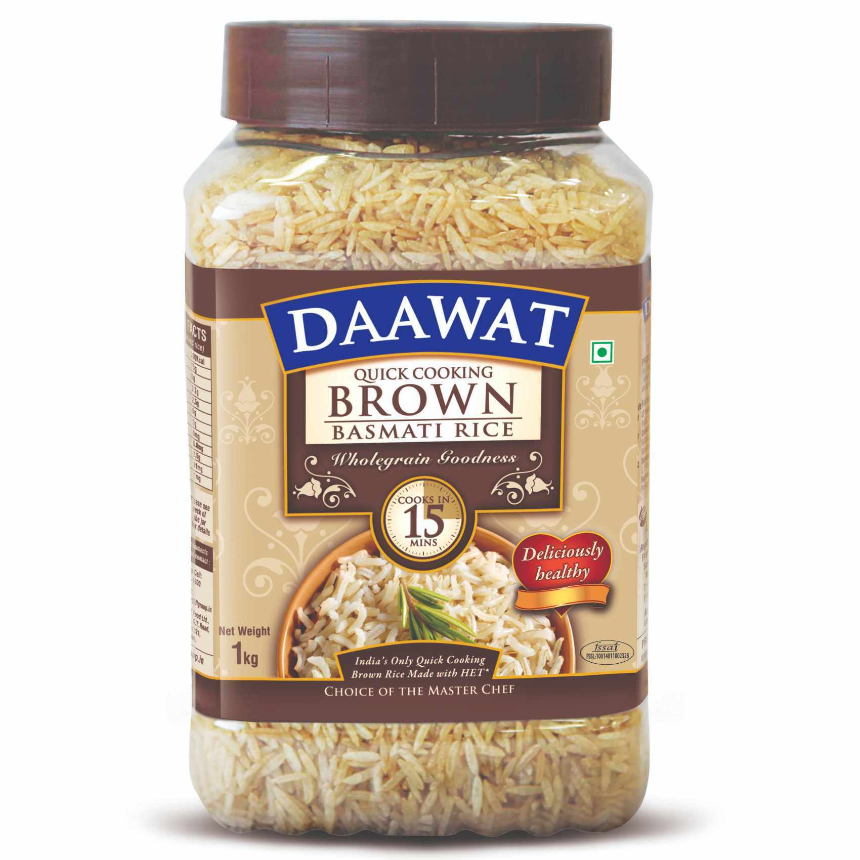 Buy Daawat Quick Cooking Brown Basmati Rice 1kg Online Shop Food