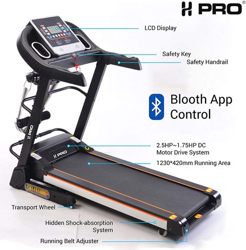 H PRO Fitness Electric Motorized Treadmill - H PRO Space Saving Home Treadmill - HM794 (With Massager)