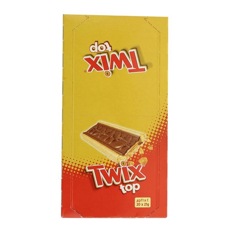 اشتري تويكس توب بسكويت مغطى بالكراميل وشوكولاتة الحليب 21جرام ×20 في السعودية