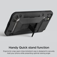 VRS Design Damda Glide Hybrid Sandstone designed for iPhone 11 Pro MAX case cover wallet [Semi Automatic] slider Credit card holder Slot [3-4 cards] &amp; Kickstand - Sand Stone