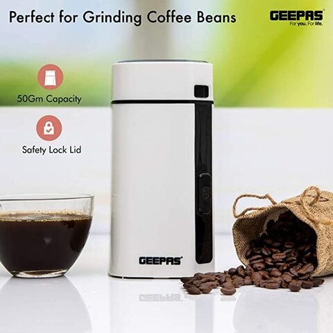 Geepas Coffee Grinder, Silver, Gcg41012