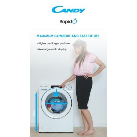 Candy RapidO Washing Machine 11kg - RO16116DWHR7R-19 - 1600rpm - Anthracite - WiFi+BT - St