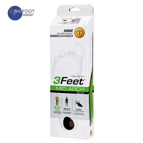 Sidas 3Feet Mid Arch Slim Insole, Size Medium (39-41)