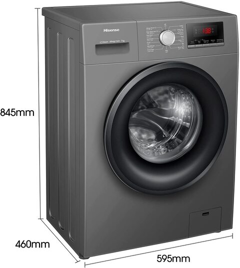 Hisense Front Loading Washing Machine, 7kg Capacity, 1200 RPM, WFPV7012MT