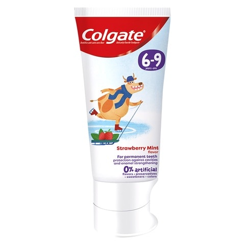 Colgate Kids Toothpaste Natural Strawberry Mint Flavour 6 - 9 Years 60ml