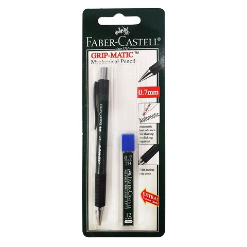 Faber Castell Grip Matic Mechanical Pencil 0.7mm With Lead 1319 Black ...