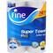 Fine Super Towel Pro Highly Absorbent Kitchen Paper Towel 3 Plie Roll White 2 count