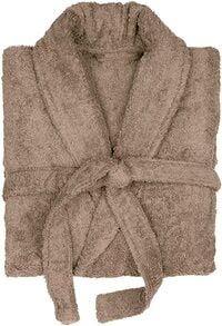 Lushh Shawl Bathrobe for Women and Men Terry Bathrobe - Spa Hotel Bath Robe -Highly Absorbent, Lightweight with Pockets &ndash; Unisex , Dark Beige (L/XL)