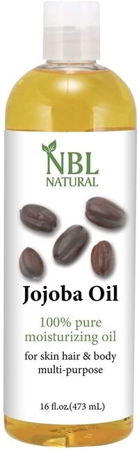 NBL Natural Jojoba Oil for Hair &amp; Face   Base Carrier Oil, Moisturizing Multi-Purpose Oil, 16 oz. / 473 ML