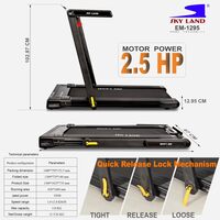 SKY LAND Treadmill, 2-In-1 Under Desk Treadmill: Foldable 2.5 HP Walking Pad And Running Machine For Home And office With Remote Control, Slim Foldable Treadmill - EM-1295 (Black)