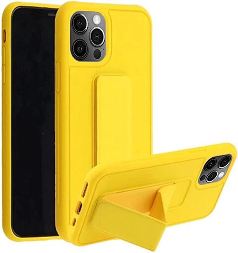 MARGOUN for iPhone 13 Pro Finger Grip Phone holder Phone Case Car Magnetic Multi-function Shockproof Back Cover Protective Case Two-in-one Phone holder Phone Case (Yellow, iPhone 13 Pro)