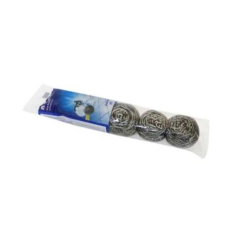 Carrefour Stainless Steel Spiral Inox Scourer Silver 5 PCS