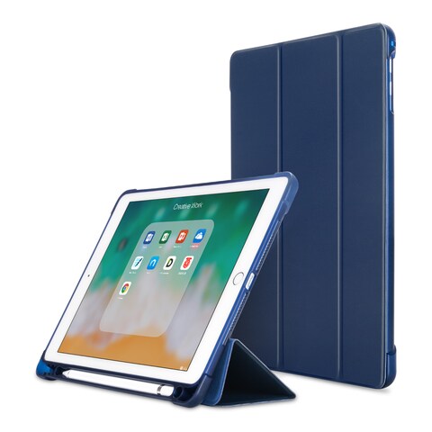 RAG&amp;SAK - iPad Case with Pen Holder, Shock Proof TPU for iPad Air/Air2/iPad 9.7,2017&amp;2018 Universal- Navy Blue