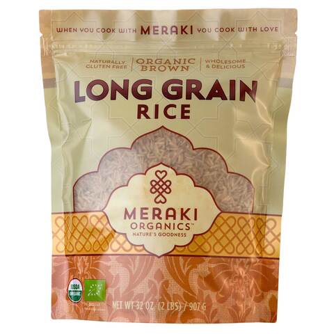 Meraki Organic Rice Long Grain Brown 907g