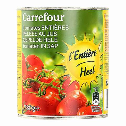 Buy Carrefour Whole Peeled Tomatoes In Juice 780g Online Shop Food Cupboard On Carrefour Uae