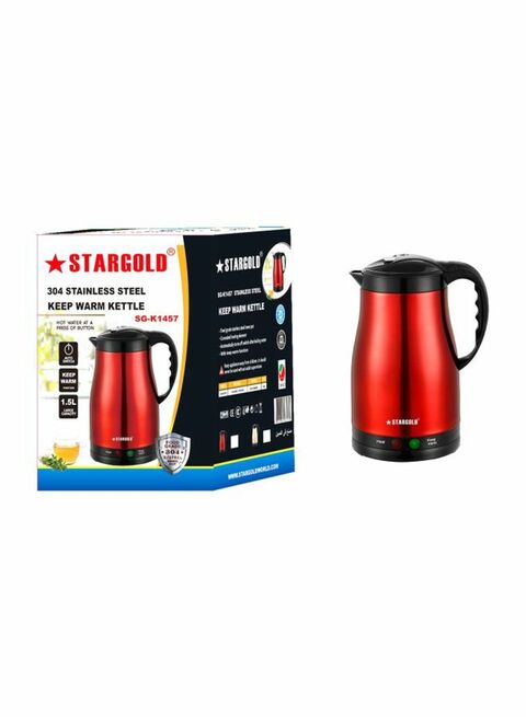 Stargold - Electric Kettle 1.5L SG-K1457 Red/Black