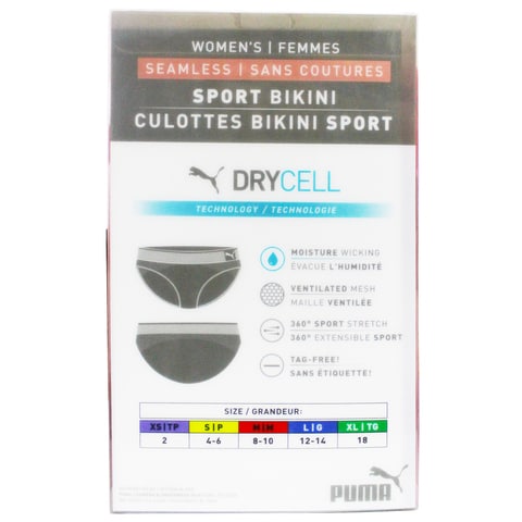 Buy Puma Women's Seamless Sport Bikini Briefs/Panties (4 Pack) with  360° Sport Stretch (Size S). Online - Shop Health & Fitness on  Carrefour UAE