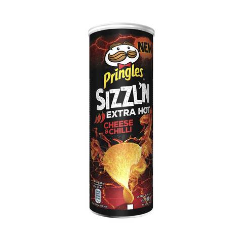 Pringles Sizzl&#39;n Extra Hot Cheese And Chilli Potato Chips 160g