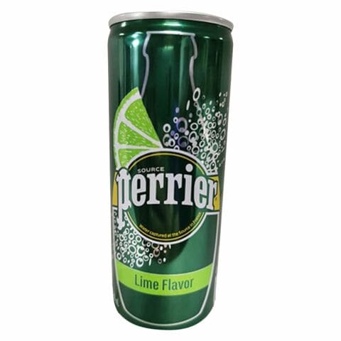 Perrier Lime Natural Sparkling Mineral Water 250ml Pack of 10