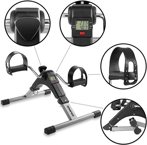 Sparnod Fitness Mini Cycle Pedal Exerciser with Adjustable Resistance and Digital Display.