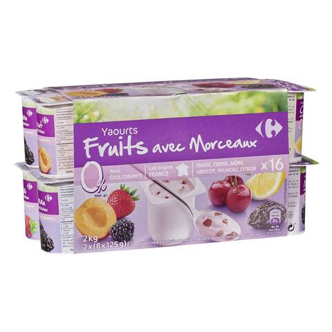 Carrefour Fruits Yogurt 125g Pack of 16