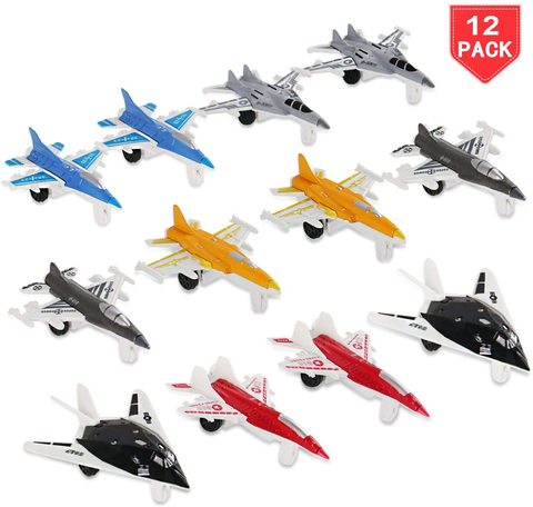 1 Dozen Liberty Imports 12 Piece Mini Diecast Metal Fighter Jets Air Force Set 