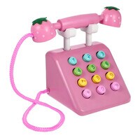 Wooden Prtend Telephone Toy - Pink