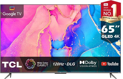 اشتري TCL 65 Inch TV 4K QLED Google Smart TV, Dolby Vision, HDR 10+, Intergated Onkyo Speakers, Built-In Chromecast And Premium Streaming Channels, 65C635 في الامارات