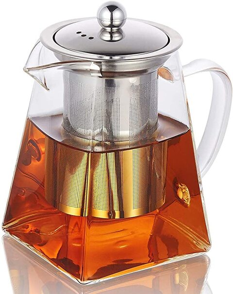 Clear glass outlet tea kettle