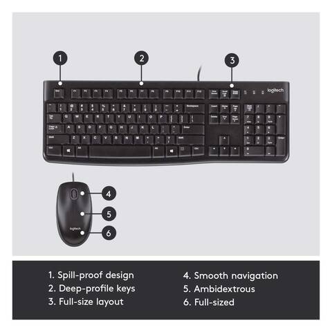 Logitech MK120 Wired Mouse and Keyboard