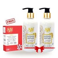 Alif Naturals - Intense Repair Naturals Shampoo with Conditioner - Repairs Damaged Hair, Controls Greasy Hair, Prevents Hair Loss, Split Ends and Fizziness - 300ml (Pack of 2)