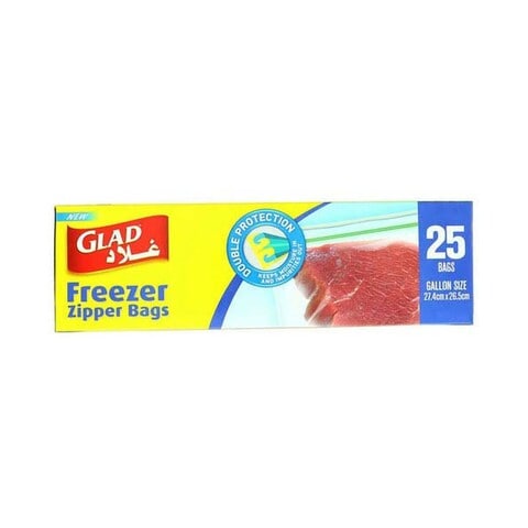 Glad Zipper Freezer Clear 25 Bags