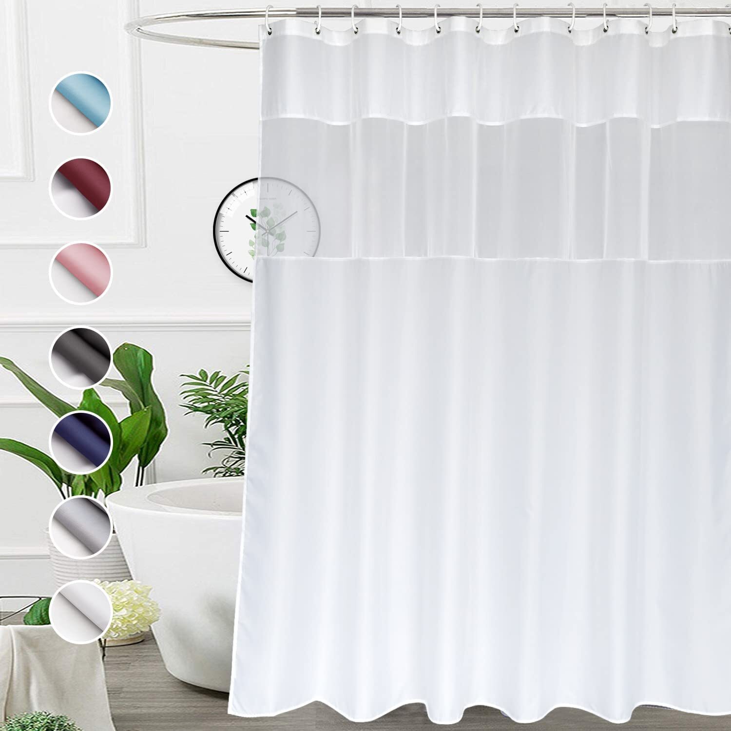 Extra Long White Shower Curtain, Extra Long White Shower Curtain Fabric