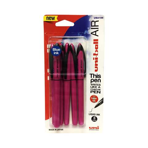 Uni-Ball Air Micro Rollerball Pen Pink Pack of 6
