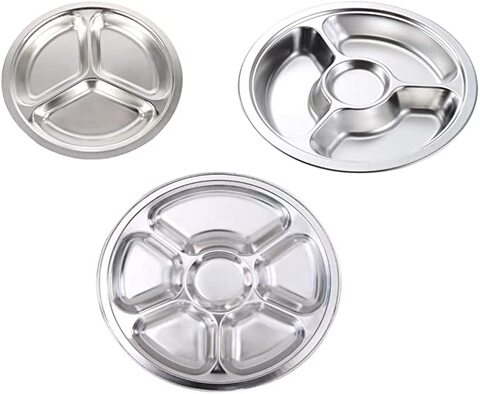 Steel thali with on sale compartments