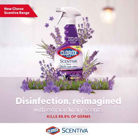 Clorox Scentiva Multi Surface Cleaner Tuscan Lavender Bleach Free Disinfectant Spray 500ml