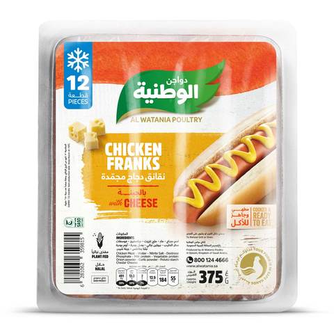 دواجن الوطنية نقانق دجاج مجمدة بالجبنة 375 جرام × 12 قطع